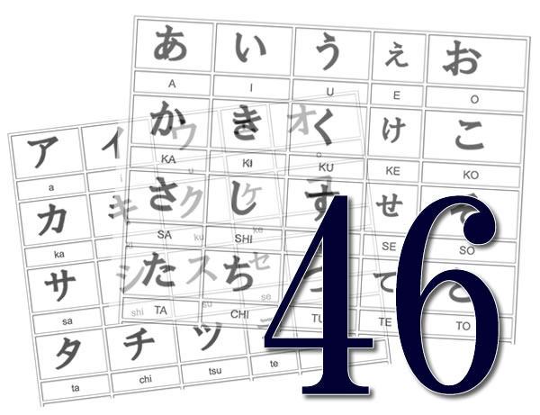 46 Hiragana chart